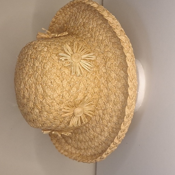 Laura Ashley Vintage Straw Boater Hat - Picture 2 of 6